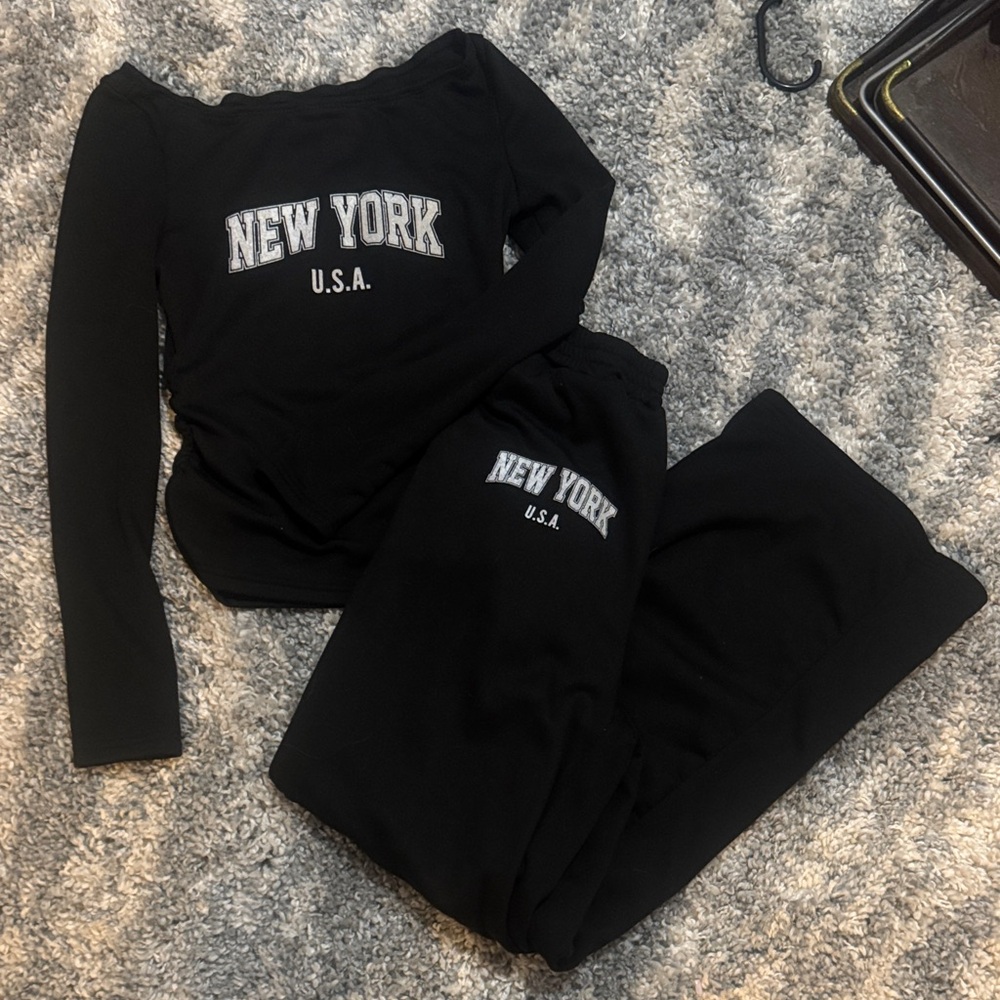 SHEIN Black Cozy Fleece Set